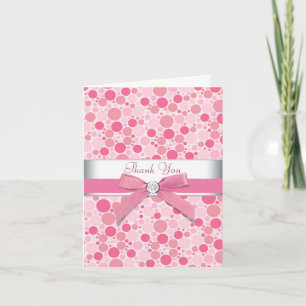 Cartes de remerciement bulles roses