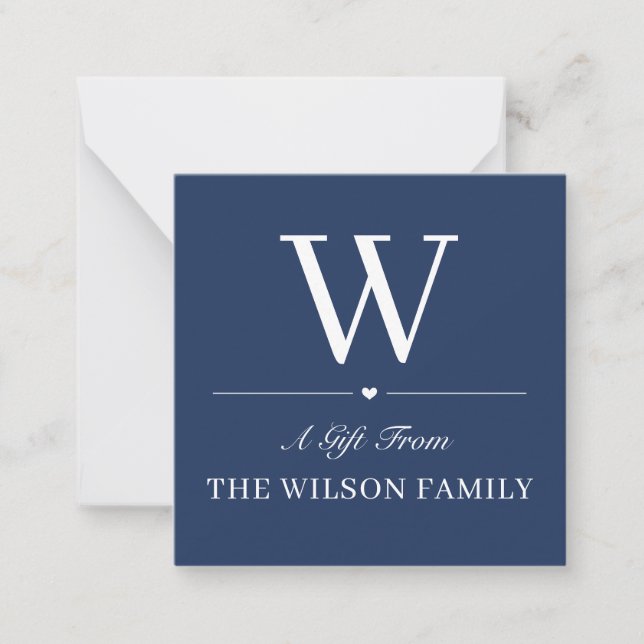 Cartes de remerciement cadeau Monogramme Classique (Devant)