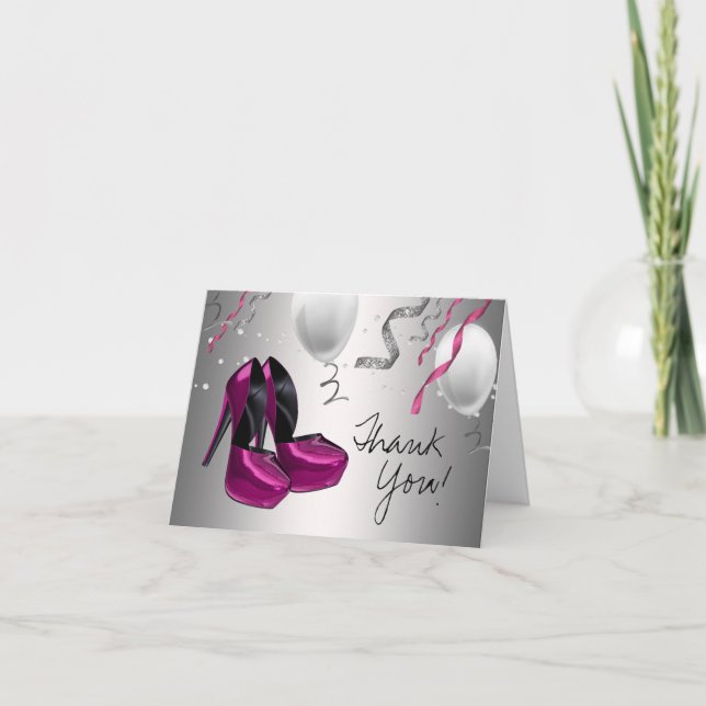 Cartes de remerciement Chaussures à talons hauts R (Devant)
