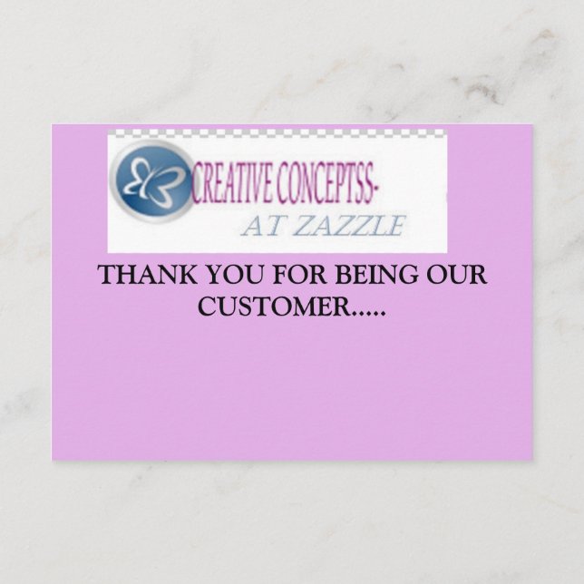 CARTES DE REMERCIEMENT CLIENT (Dos)