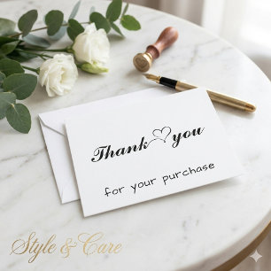 Cartes de remerciement client pour emballage de ve