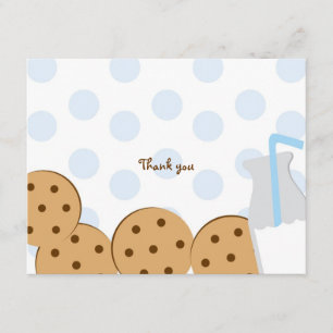 Cartes de remerciement Cookies et Lait