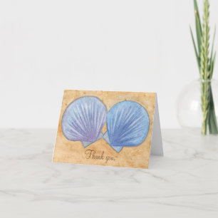 Cartes de remerciement Coquilles bleues et violett