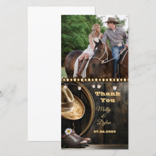 Cartes de remerciement Country Boots Hat & Barnwoo