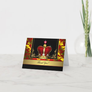 Cartes de remerciement Couronne Roi Prince Noir Ro