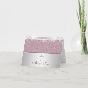 Cartes de remerciement Croisette Rose pour filles