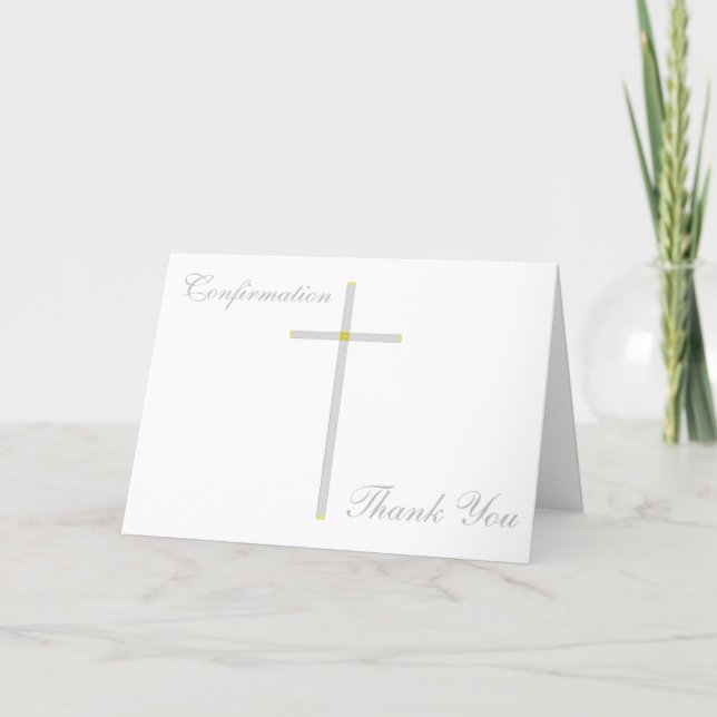 Cartes de remerciement croix de confirmation (Devant)