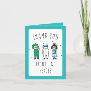 Cartes de remerciement Cute Medical Frontline Hero