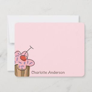 Cartes de remerciement d'anniversaire Cupcakes ros