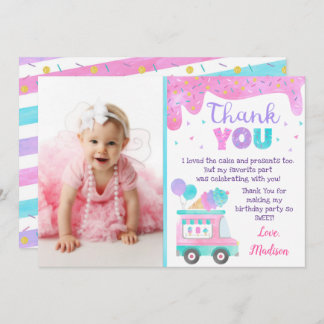 Cartes de remerciement d'anniversaire de glace