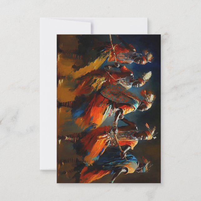 Cartes de remerciement Danse africaine des Massaïs (Devant)