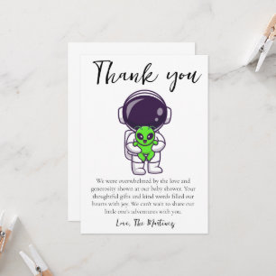 Cartes de remerciement de baby shower avec des mes