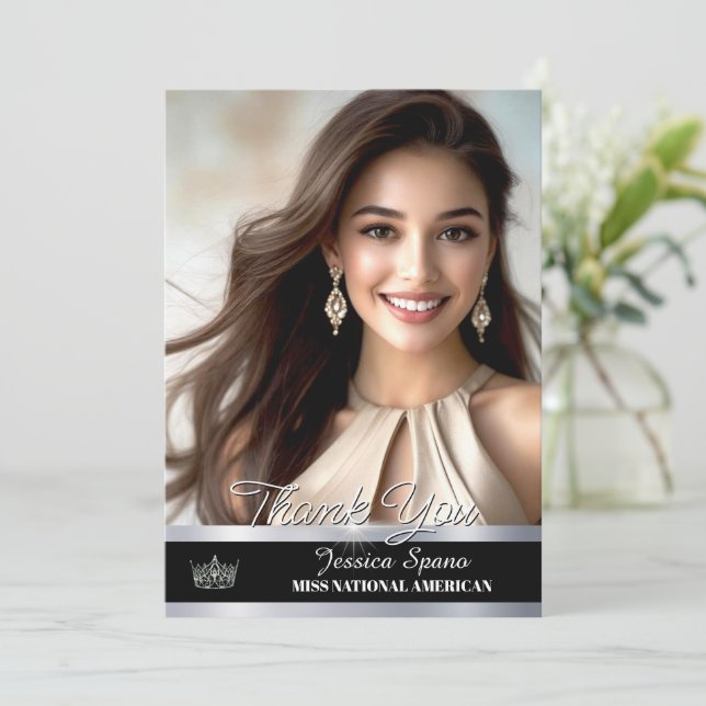 Cartes de remerciement de concours Black & Silver  (Debout devant)