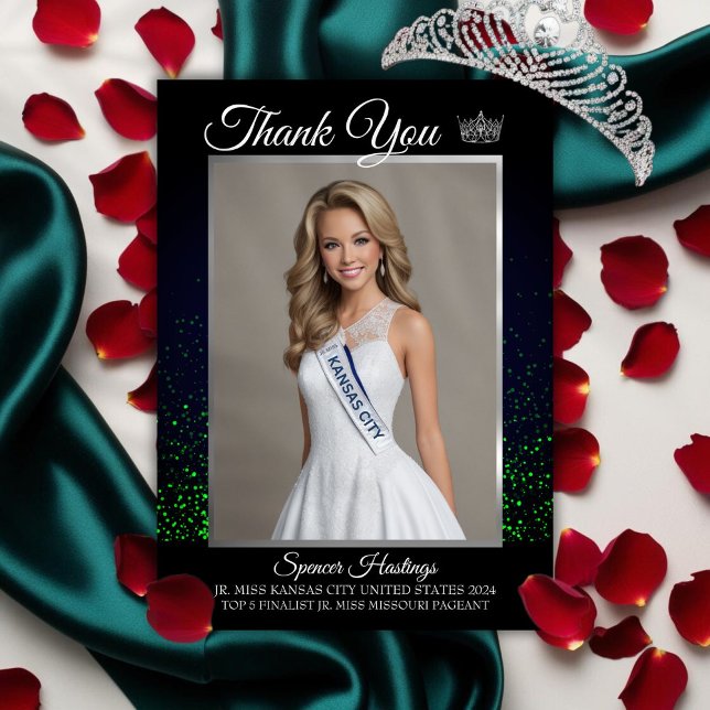 Cartes de remerciement de concours Emerald Green G (Glittering like the emerald city, show off your appreciation to sponsors and fans with a custom card)