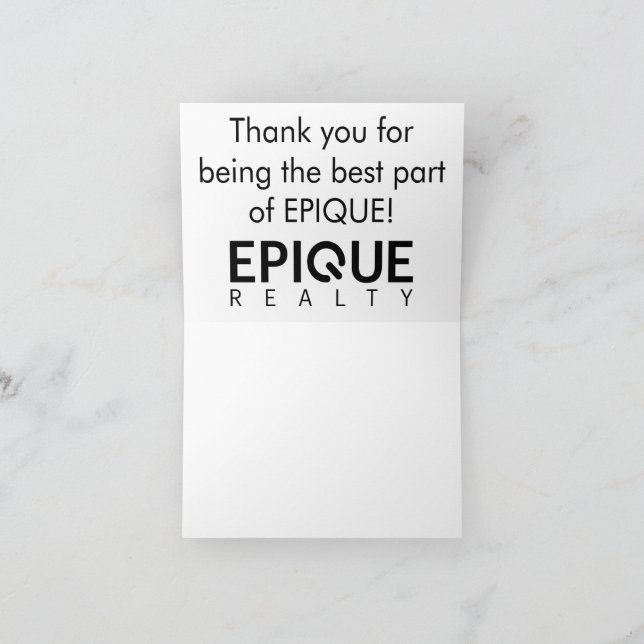 Cartes de remerciement de EPIQUE Realty (Intérieur)