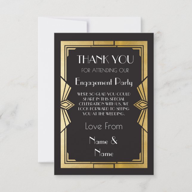 Cartes de remerciement de fiançailles de mariage d (Devant)