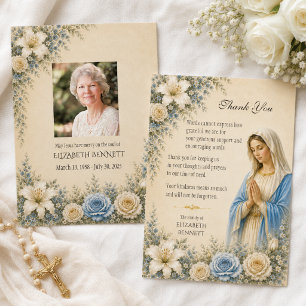 Cartes de remerciement de funérailles catholiques