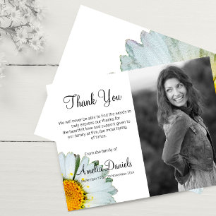 Cartes de remerciement de funérailles Simple Daisy