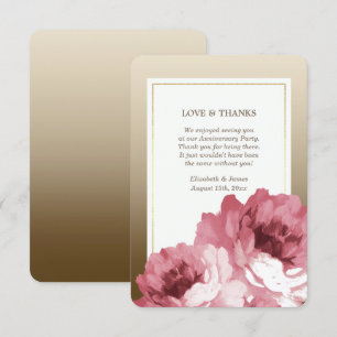 Cartes de remerciement de jubilé de mariage en ros