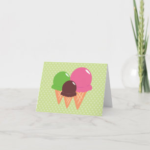 Cartes de remerciement de la crème glacée verte