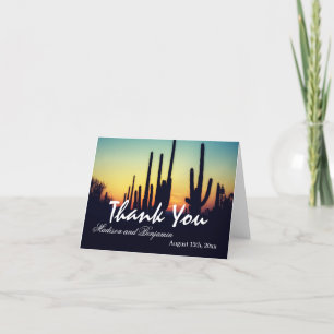Cartes de remerciement de mariage Arizona Cactus S