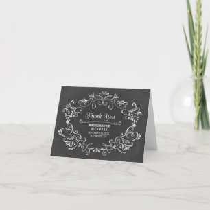 cartes de remerciement de mariage au tableau noir