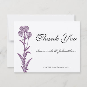 Cartes de remerciement de mariage avec branche de