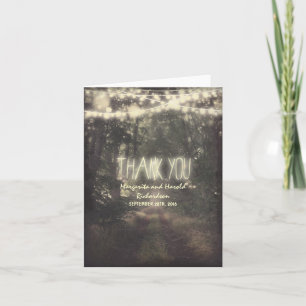 cartes de remerciement de mariage avec des lumière