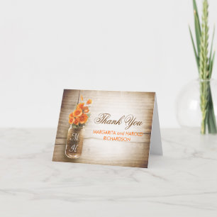 Cartes de remerciement de mariage avec fleurs oran