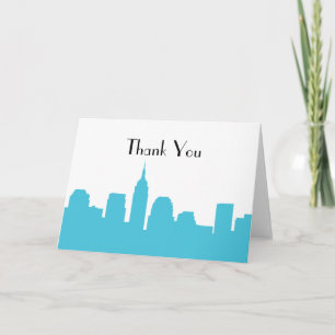 Cartes de remerciement de mariage avec la skyline
