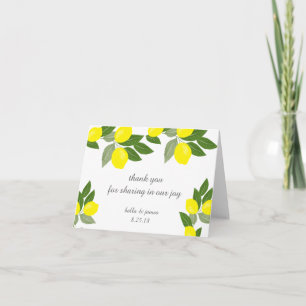 Cartes de remerciement de mariage Boho Lemon