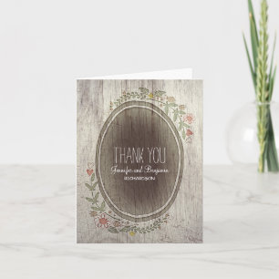 cartes de remerciement de mariage champêtre floral