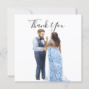 Cartes de remerciement de mariage de couple interr