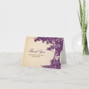 cartes de remerciement de mariage de vieux chêne p