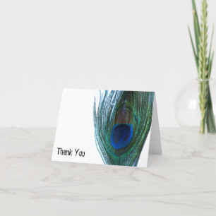 Cartes de remerciement de mariage élégant paon