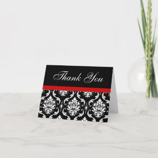 Cartes de remerciement de mariage élégantes rouges