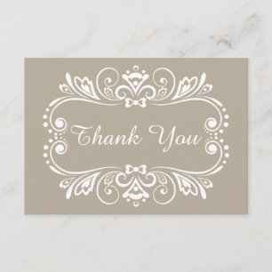 Cartes de remerciement de mariage élégantes Taupe
