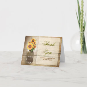 cartes de remerciement de mariage en pot de maçon