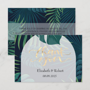 Cartes de remerciement de mariage Feuilles de palm