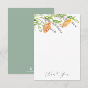 Cartes de remerciement de mariage fleurs aquarelle