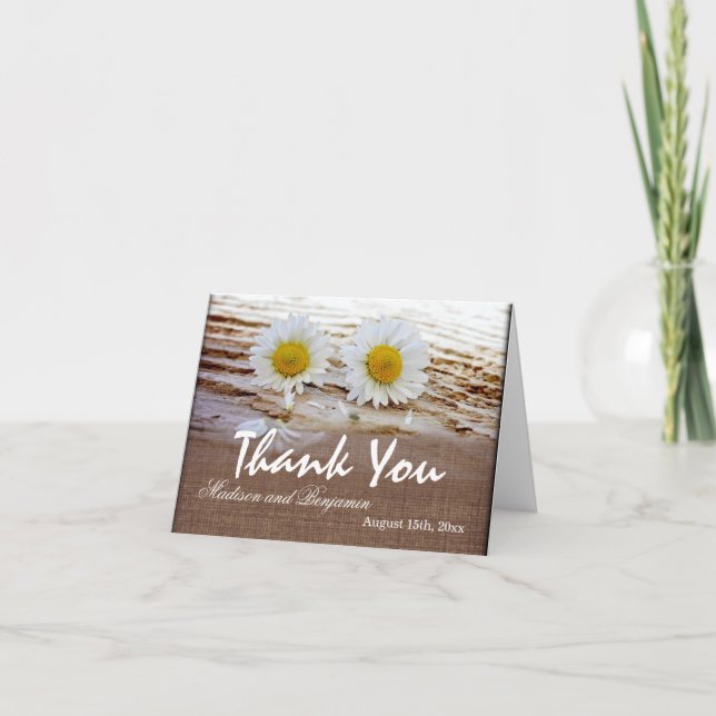 Cartes de remerciement de mariage Fleurs rustiques (Devant)