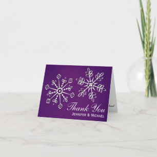 Cartes de remerciement de mariage Flocon de neige 