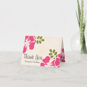 Cartes de remerciement de mariage Fuchsia Hibiscus