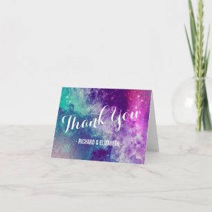 Cartes de remerciement de mariage Galaxie Pastel