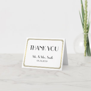 Cartes de remerciement de mariage Gatsby Art Déco 