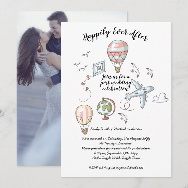 Cartes de Remerciement de Mariage - Happily Everaf (Devant / Derrière)