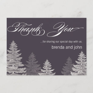 Cartes de remerciement de mariage hivernal moderne