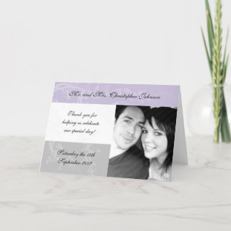 Cartes de remerciement de mariage lilas pâle et gr