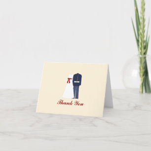 Cartes de remerciement de mariage militaire person