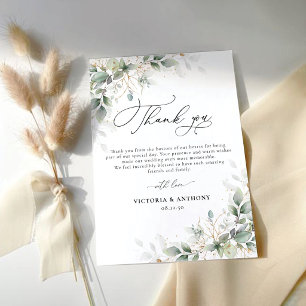 Cartes de remerciement de mariage minimaliste Euca